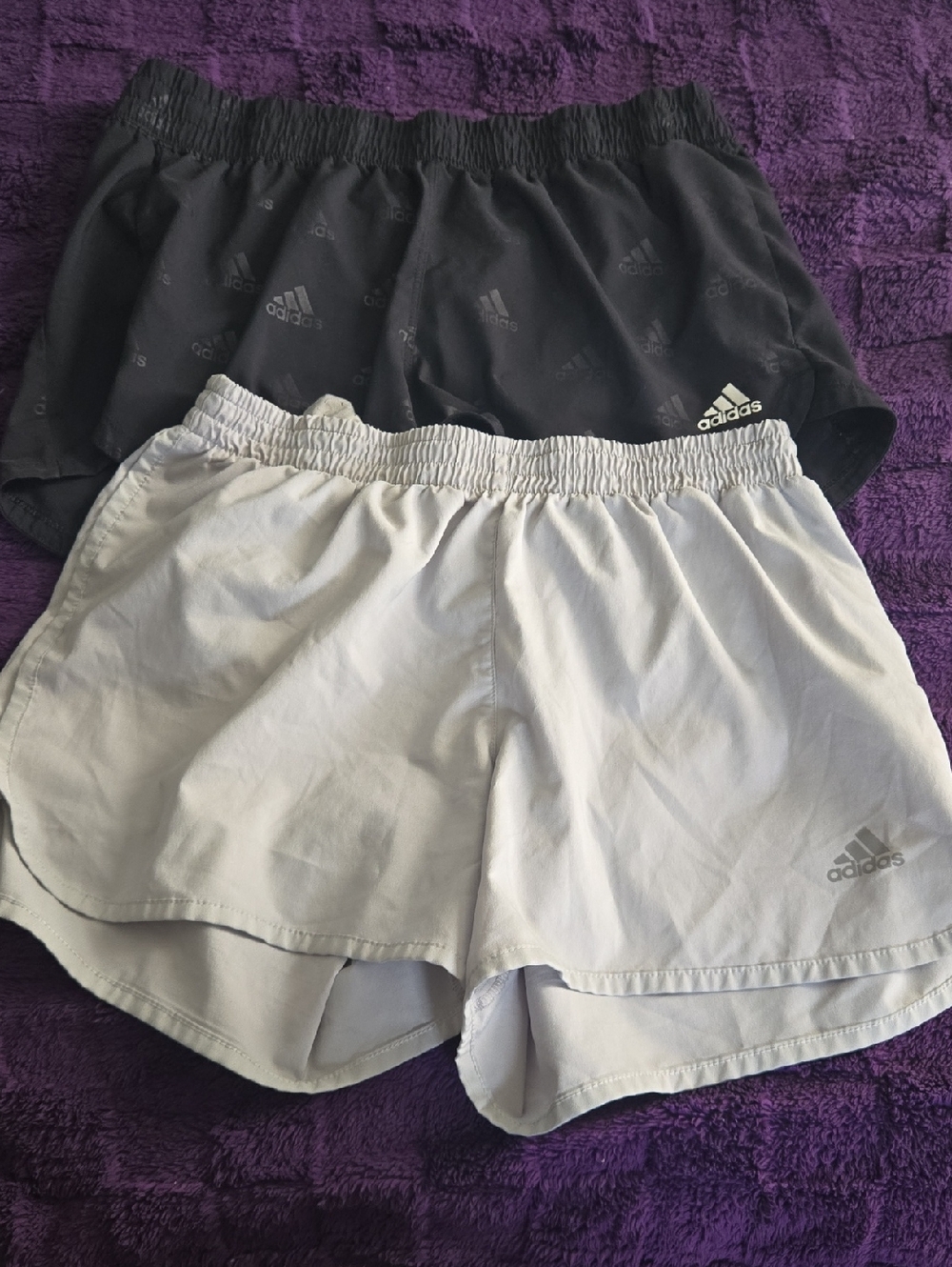 adidas Women's Black and Light Gray Athletic Shorts Duo